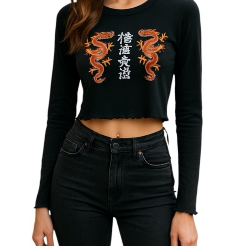 Urban Outfitters Dragon Print Crop Top